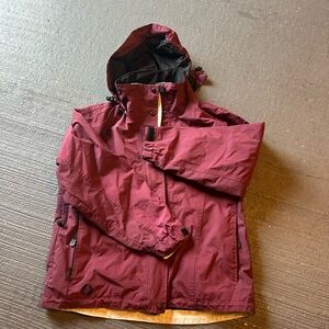 Women's Maroon Ski Jacket with Hood